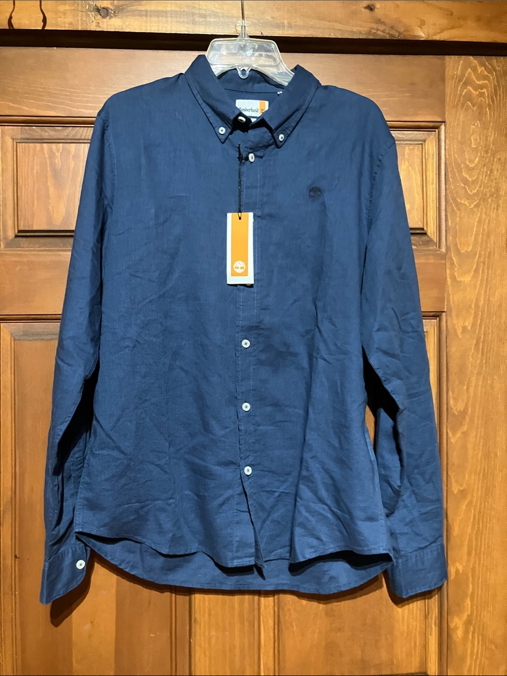 Timberland Men’s Navy Blue Button-Down Collared Shirt